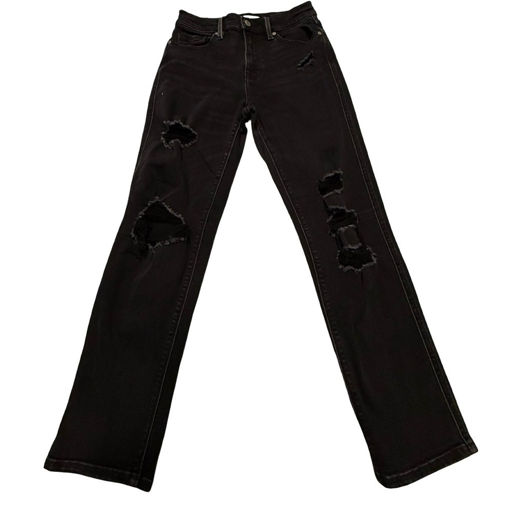 Eunina Rocky High Rise Boyfriend Distressed Black Jeans Women's Size 5